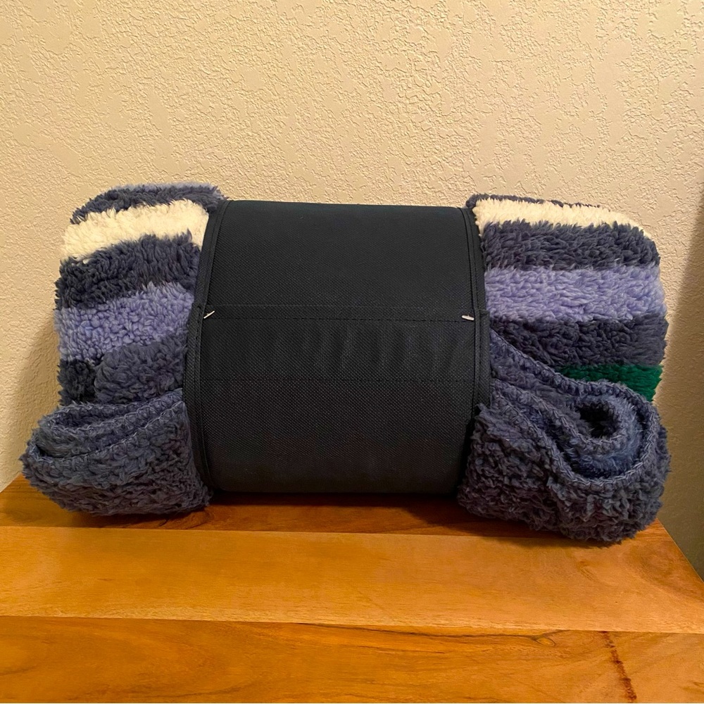Pendleton Serape Stripes Sherpa Fleece Blanket King Size NWT - Picture 6 of 9